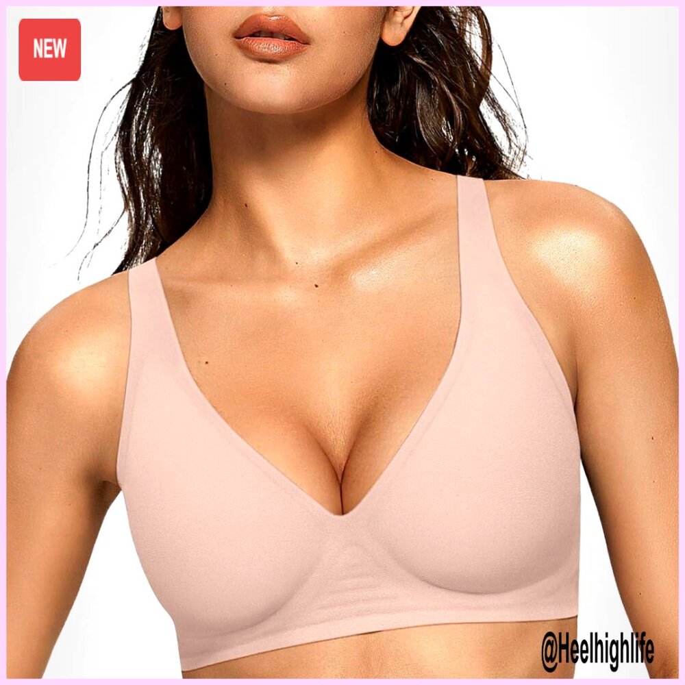 Wireless Deep V Bra Seamless Support Push Up Bral… - image 1